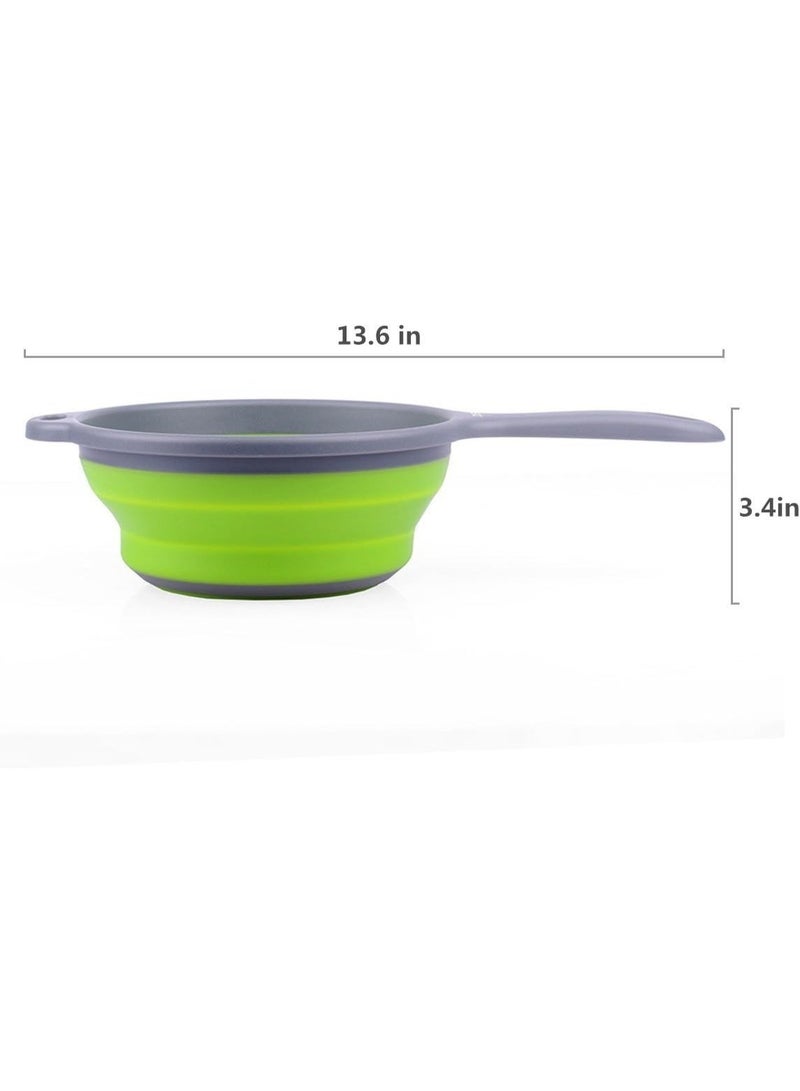 ZOYER Collapsible Pasta Strainer, Space-Saving Silicon Colander with Handles, 1.9L Capacity). - Image 3
