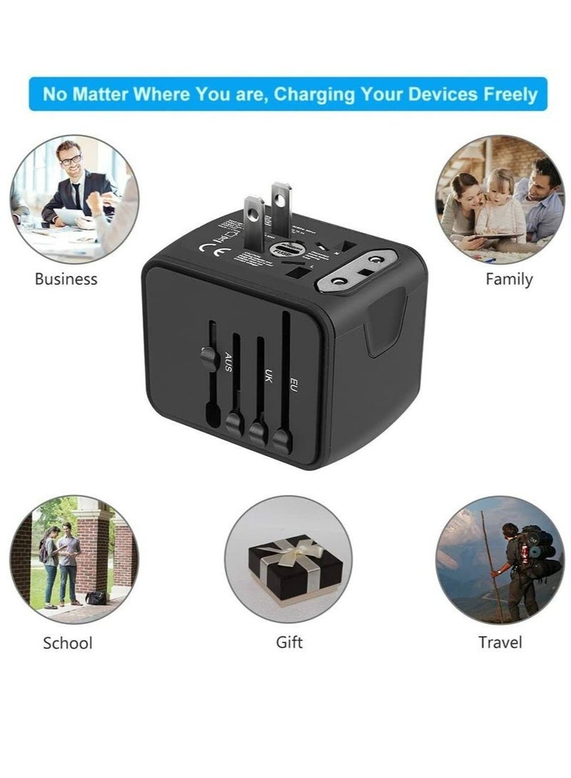 Universal International Travel Power Adapter W/ High Speed 2.4A USB, 3.0A Type-C Wall Charger, European Adapter, Worldwide AC Outlet Plugs Adapters - Image 3