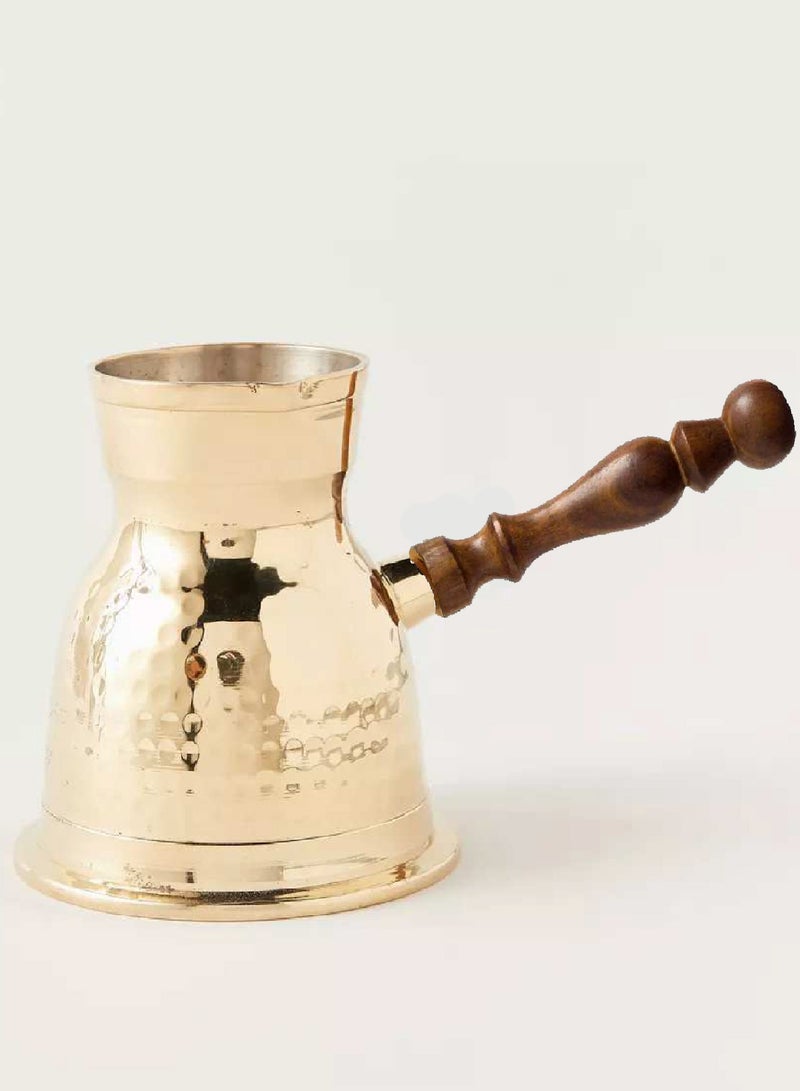 Bin Shihon Turkish Copper Pot 10Cm With Wooden Handle Made In India - Image 1