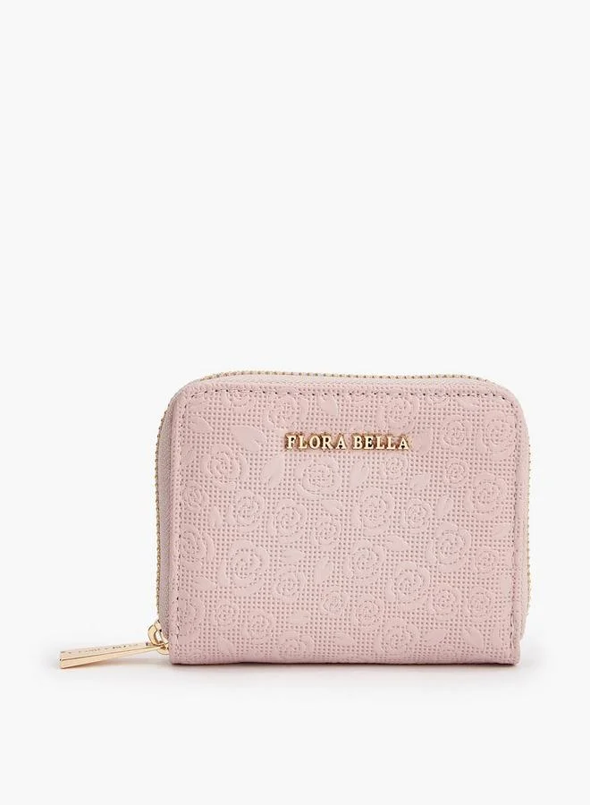 Flora Bella Floral Textured Zip-Around Wallet