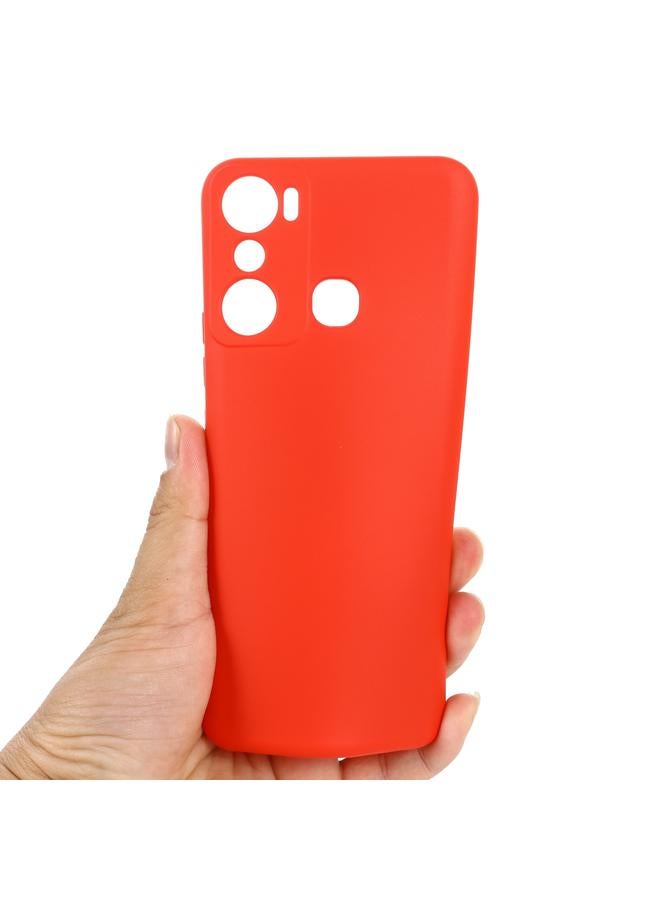 Green Tiger Case For Infinix Hot 20i X665E Pure Color Liquid Silicone Shockproof Phone Case - Image 3