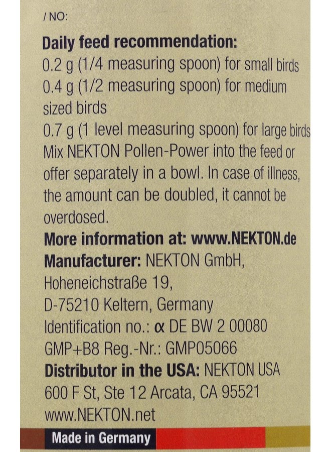 Nekton Pollen-Power for Birds 90g/ 3.1oz - Image 3