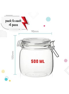 Air-Tight Borosilicated Glass Storage Jar Containers For Kitchen Storage, Pickle Dry Fruits Transparent 500ML PACK of 4 - pzsku/ZCDFFBCC5F7A974E84083Z/45/_/1672973698/45b4acb7-89ee-4576-8038-d545f12a8102