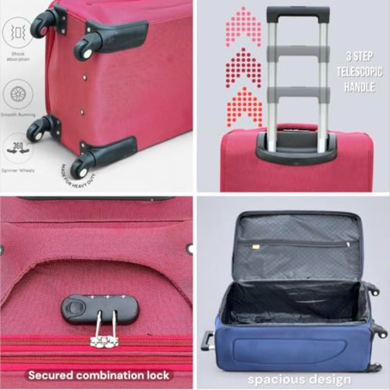 Travel luggage for airport and business trips, made of soft durable fabric in coffee color with expandable capacity and backpack functionality - Image 4