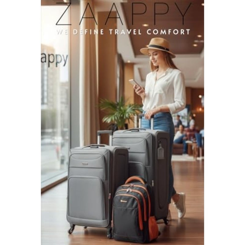 Travel luggage for airport and business trips, made of soft durable fabric in coffee color with expandable capacity and backpack functionality - Image 3