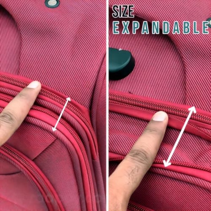 Travel luggage for airport and business trips, made of soft durable fabric in coffee color with expandable capacity and backpack functionality - Image 5