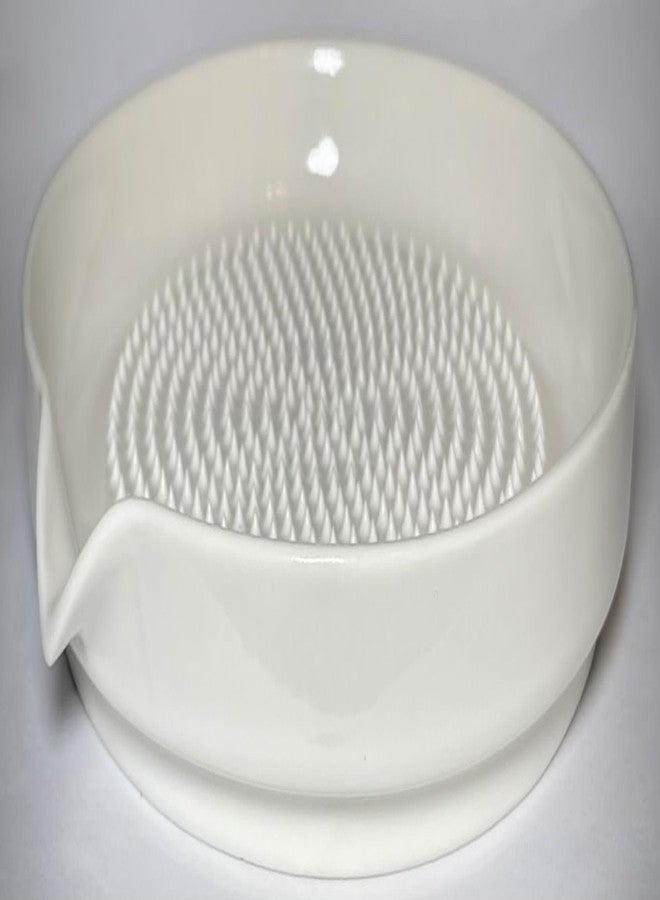 BonCera, Premium Ceramic Garlic Grater Plate 3-Piece Set - White Modern Design and Style - For Garlic, Ginger, Chocolate, and more! - Comes with 6.5" Plate, Peeler, and Brush - Image 3