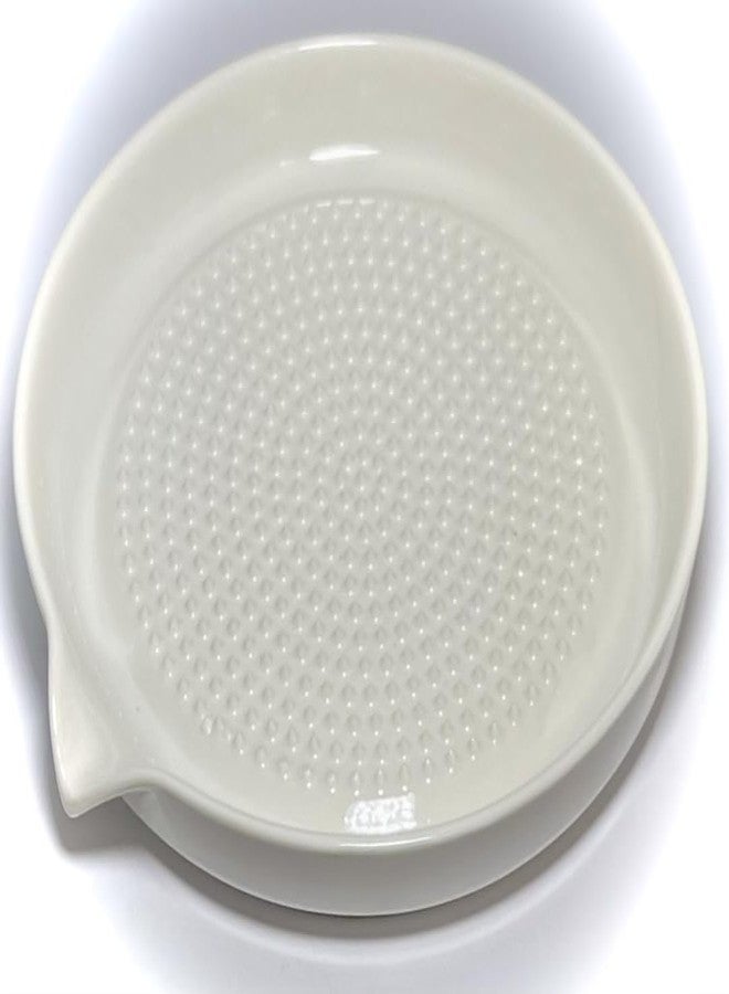 BonCera, Premium Ceramic Garlic Grater Plate 3-Piece Set - White Modern Design and Style - For Garlic, Ginger, Chocolate, and more! - Comes with 6.5" Plate, Peeler, and Brush - Image 4