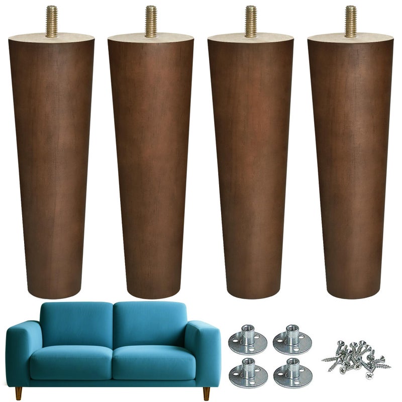 AORYVIC Furniture Leg Sofa Legs Replacement Wood 8 inch Mid Century Dresser Legs with 516 inch Bolt Set of 4