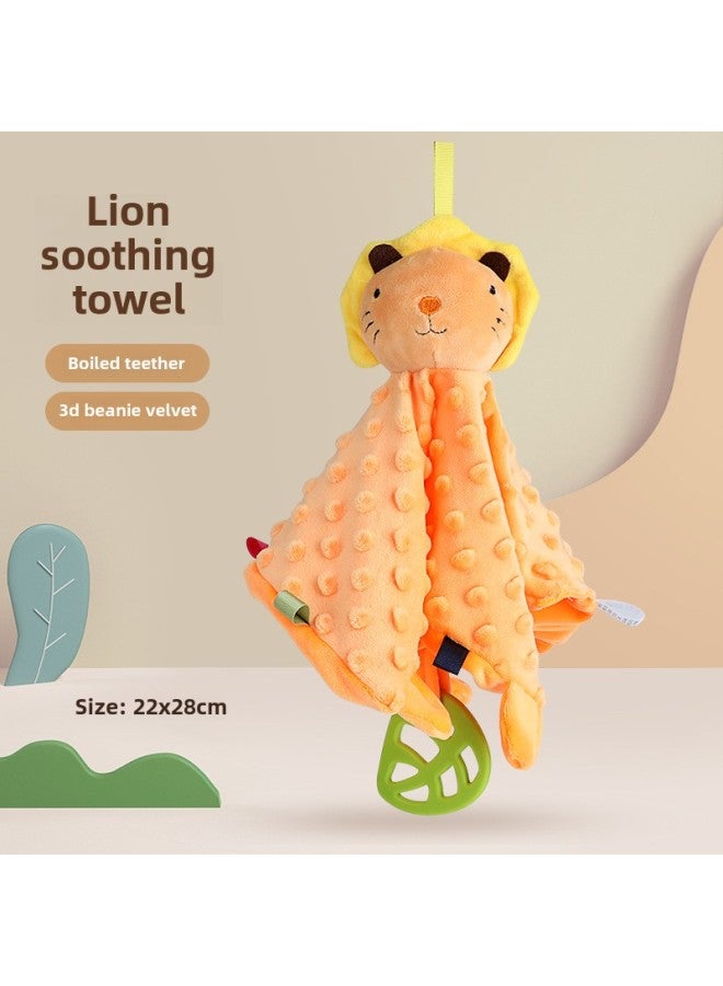 Supply Infant Baby Soothing And Sleeping Plush Doll With Tooth Glue Can Be Imported Pea Velvet Comfort Towel-Color:Lion Baby Towel (bag) 83.6G Volume Weight 240g  - Image 1