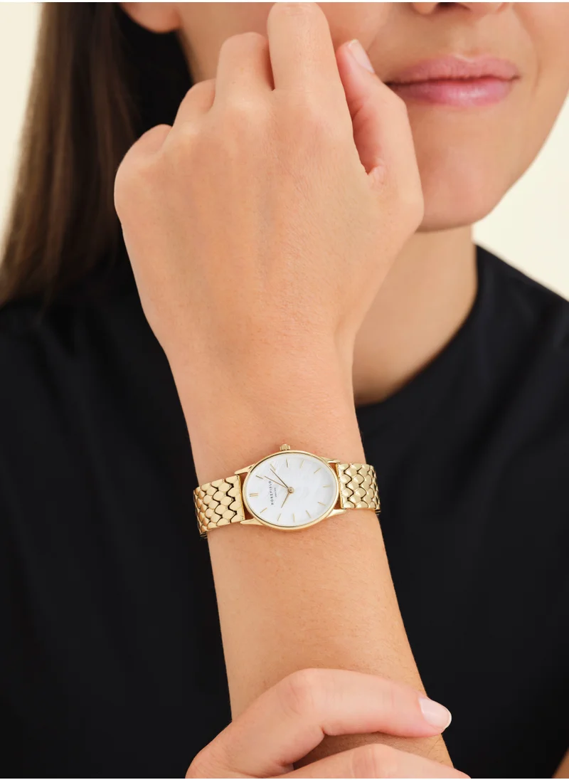 RoseField Rosefield The Oval White MOP Steel Gold Women Watch - OWGSG-OV01