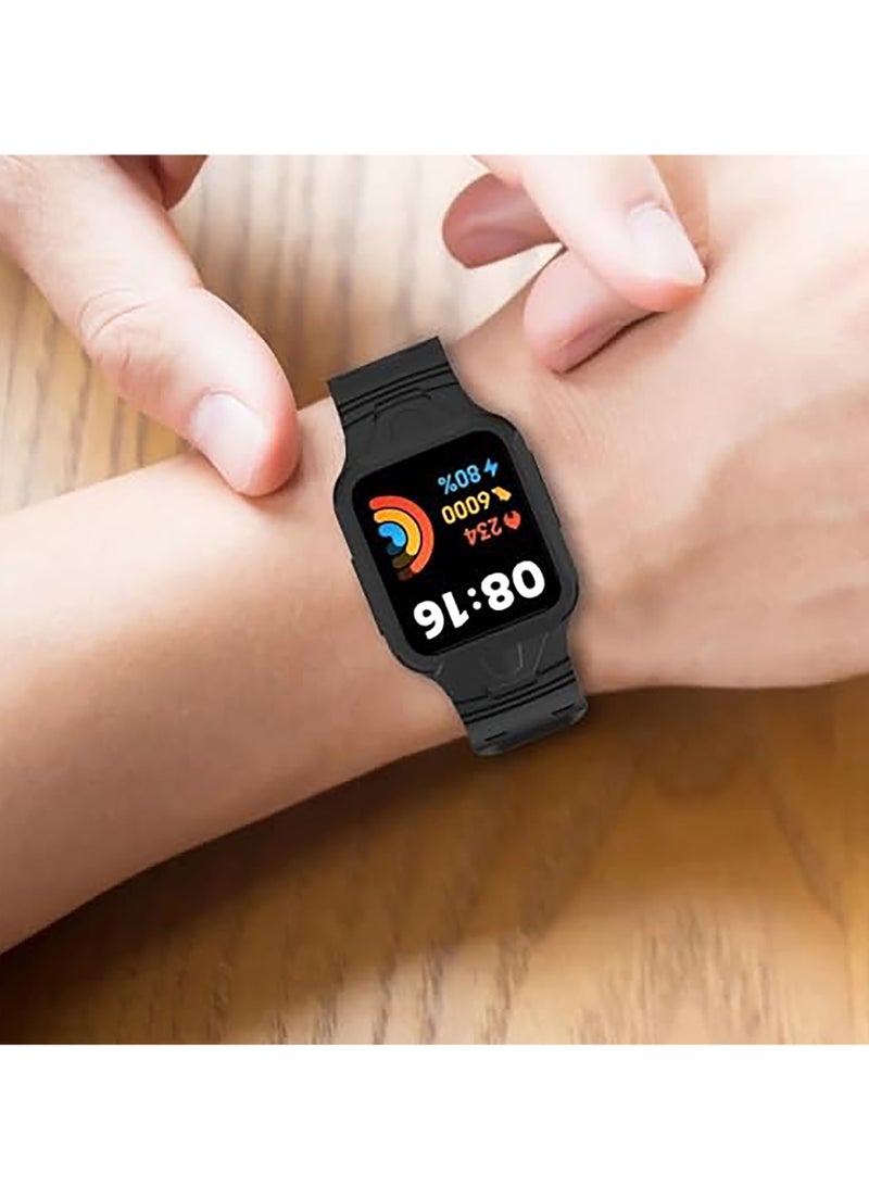 Replacement Wrist Band Compatible with Xiaomi Redmi Watch 2 Lite/Mi Watch Lite/Poco Watch/Redmi Watch 2/Horloge 2, Adjustable Soft Silicone Wrist Strap with Cover (red) - Image 5