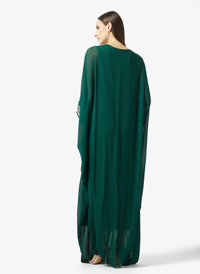 Khizana Embroidered Abaya With Cape - Image 2