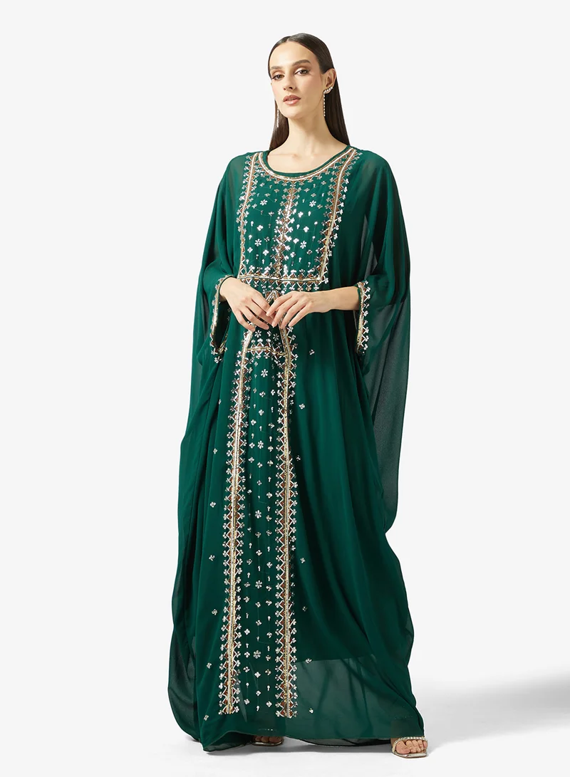 خزانة Embroidered Abaya With Cape