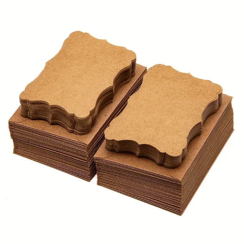 40 Pcs Vintage Style Kraft Paper Greeting Card Set With 20 Envelopes Handwritten Blank Wavy Lace Design Invitation Birthday Thank You Notes - Image 2
