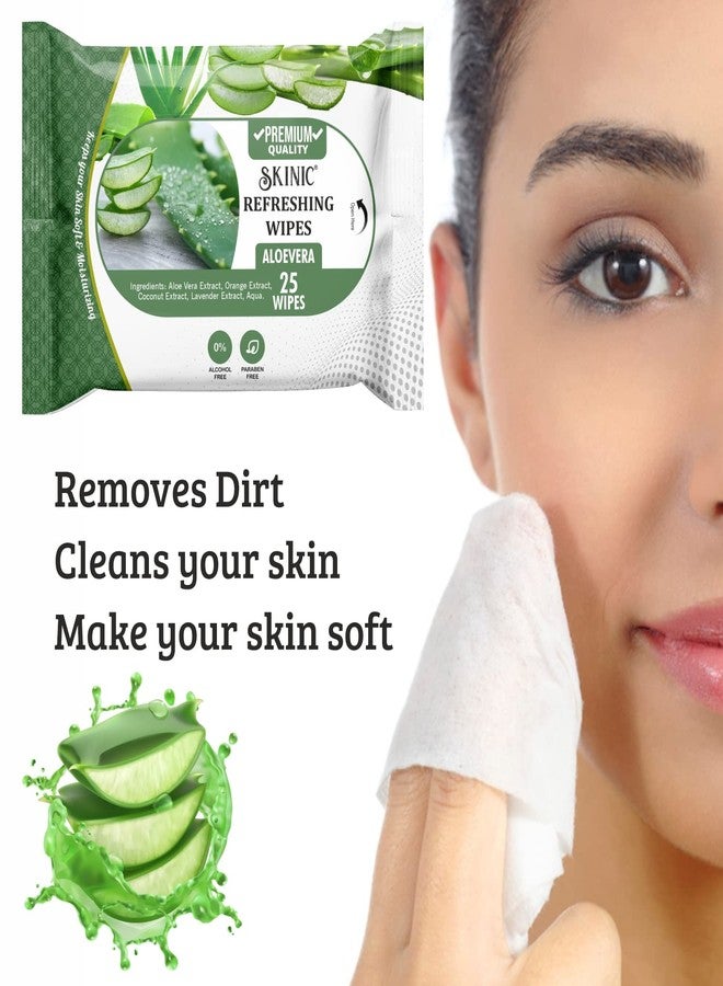 SKINIC مناديل سكينيك المنعشة للوجه، عشبية 100% (ياسمين - صبار - لافندر) | خالية من الكحول | خالية من المواد الكيميائية (25 منديلًا) عبوة من 3 - Image 5