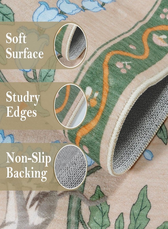 Collive 2x3 Small Rugs for Entryway, Green Washable Jungle Animal Kitchen Rugs for Bathroom Non Slip Indoor Door Mat, Soft Ultra-Thin Throw Carpet for Bedroom Entry Home Decor - Image 3