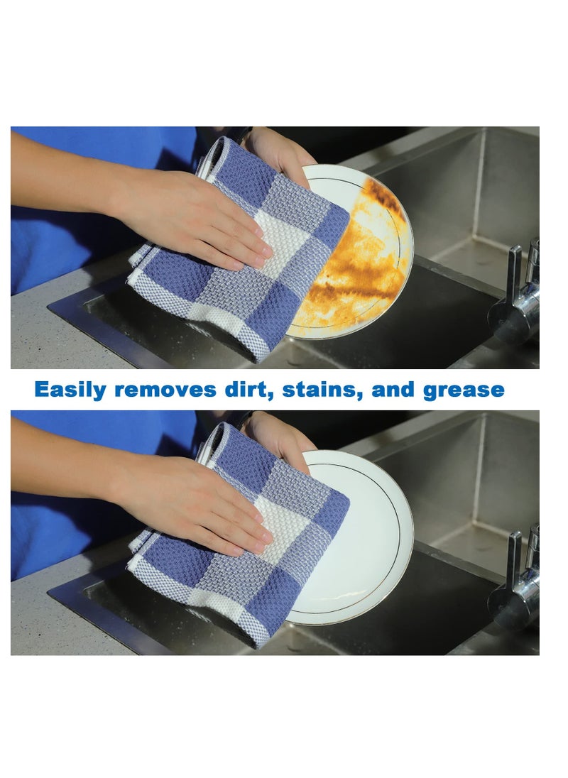 SYOSI 6 Packs 13"x28" Kitchen Dish Cloths, Absorbent and Soft 100% Pure Cotton Dish Cloths, Nonstick Oil Washable Fast Drying, Suitable for Drying Dishes, Absorbent Bar Mop Towels  - Image 5