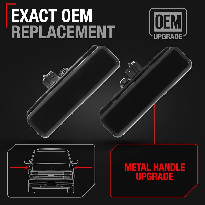 T1A Exterior Front Driver & Passenger Door Handle Set - Compatible with 1992-2005 Chevrolet Astro, GMC Safari - Smooth Finish - Metal - OEM 15719666, 15719665, 77192, 77193, GM1310108, GM1311108 - Image 3