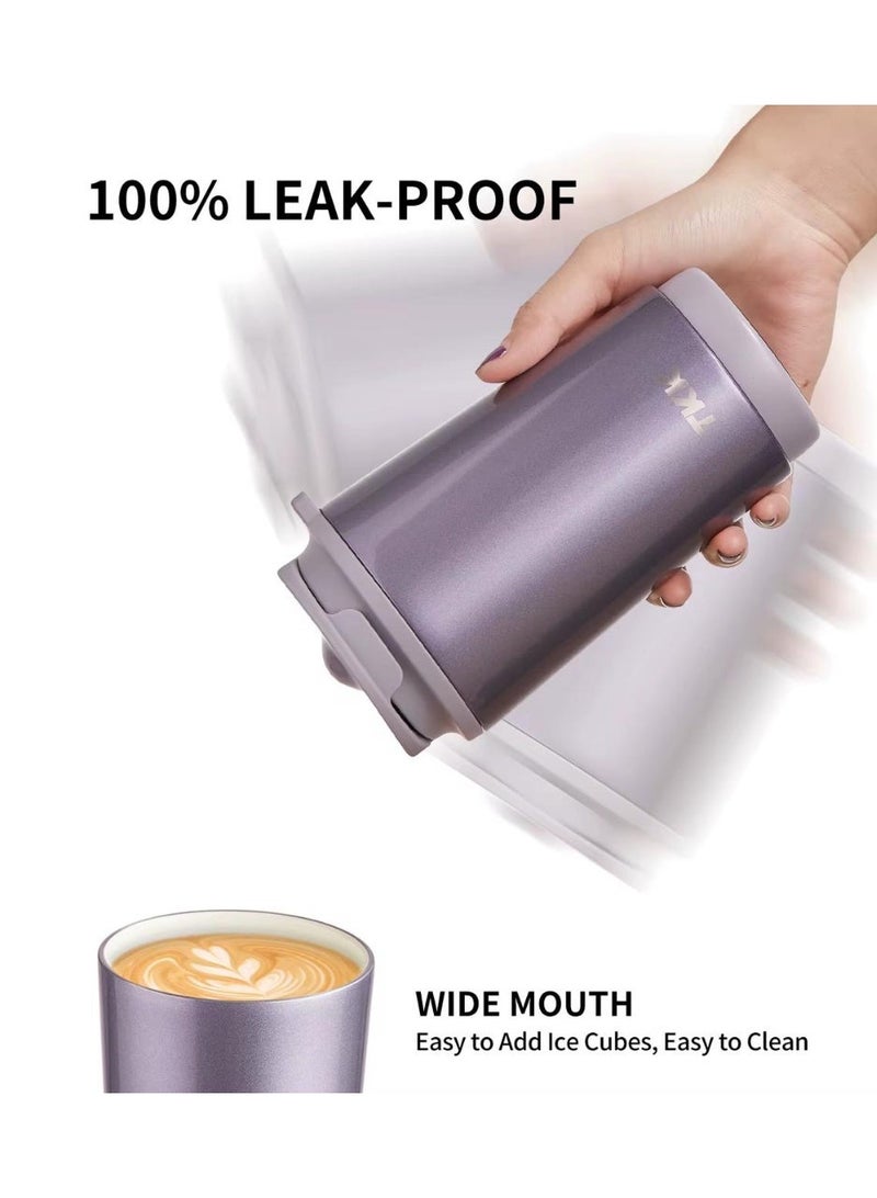 TKK Premium Quality Stainless Steel SUS316, Ceramic Coated Travel Coffee Mug , Perfect Daily Companion – 400ml-Purple - Image 3