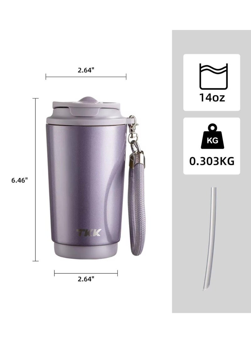 TKK Premium Quality Stainless Steel SUS316, Ceramic Coated Travel Coffee Mug , Perfect Daily Companion – 400ml-Purple - Image 2