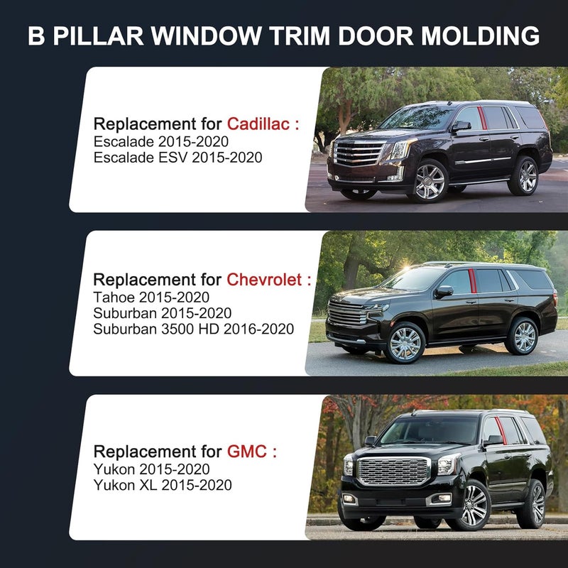 CARMOCAR B Pillar Window Trim Molding for Cadillac and Chevrolet - Image 3