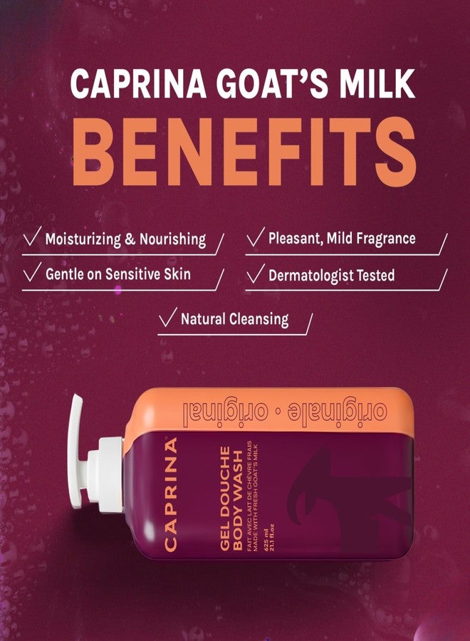 Caprina by Canus Goat Milk Body Wash, ORIGINAL, 625 ml (21.1 fl oz, Moisturizing Daily Cleanser, Rich Creamy Lather, Made in Canada - Image 3