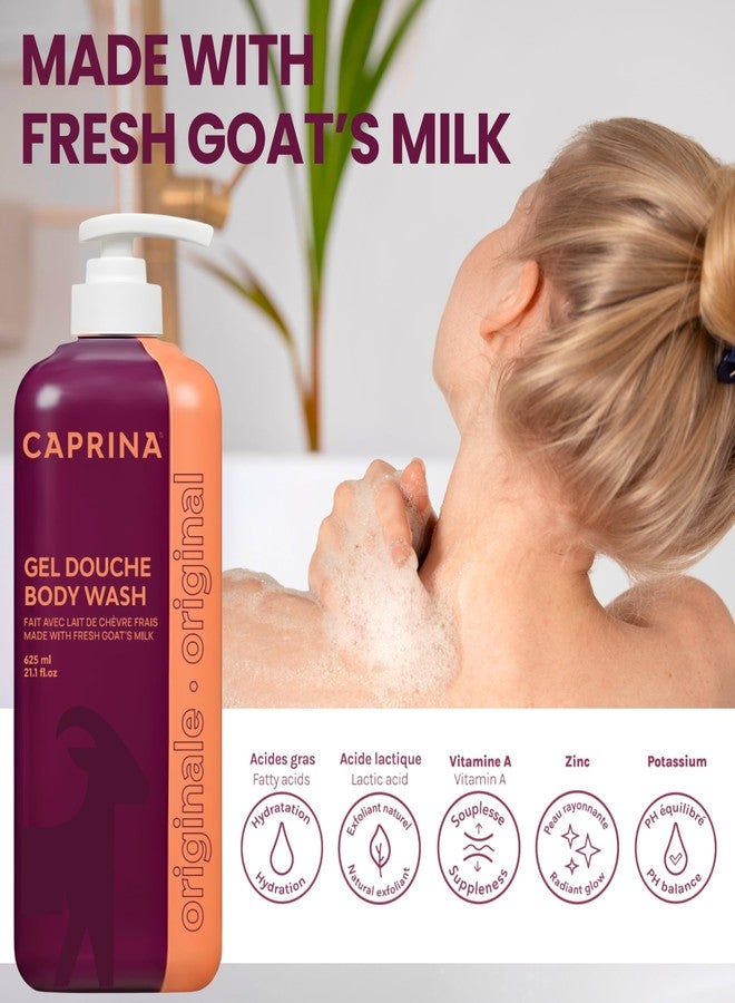 Caprina by Canus Goat Milk Body Wash, ORIGINAL, 625 ml (21.1 fl oz, Moisturizing Daily Cleanser, Rich Creamy Lather, Made in Canada - Image 2