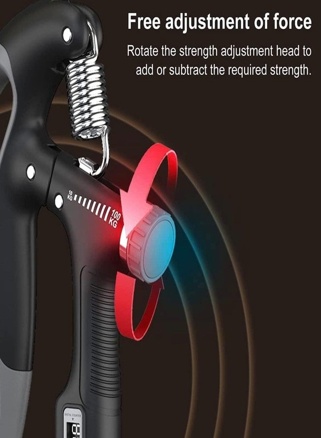 COOL INDIANS Hand Grip Strength Trainer, Hand Grip Strengthener with Counter, Adjustable Resistance 10 to 100 kg, Non-Slip Gripper, for Athletes & Hand Exercising - Image 2