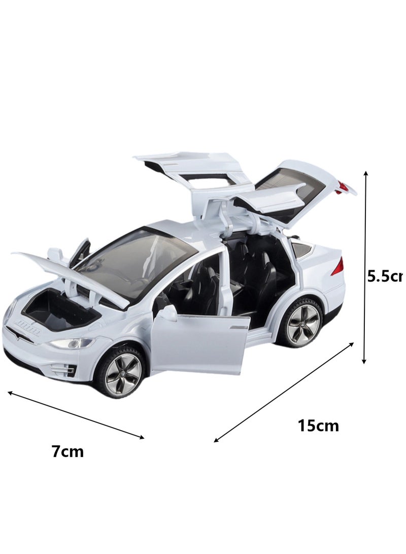 Loquat Tesla X90 Car Model Toy Car with Sound and Lights Children's Gift (White) - Image 2
