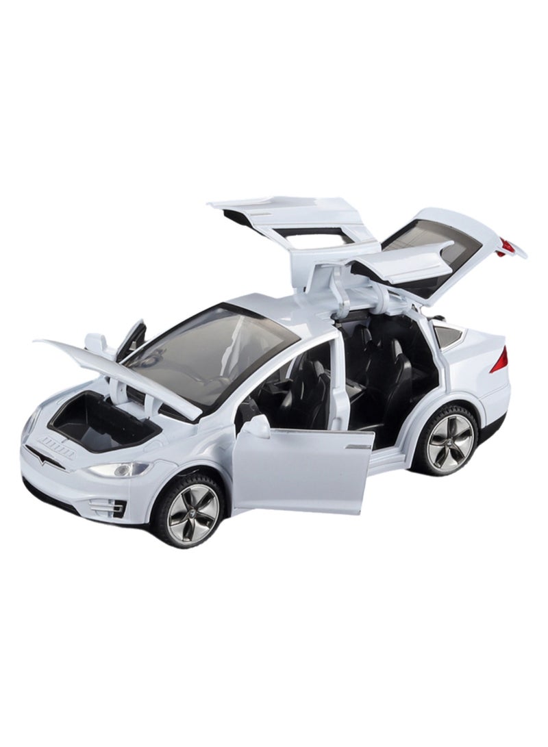 Loquat Tesla X90 Car Model Toy Car with Sound and Lights Children's Gift (White) - Image 1