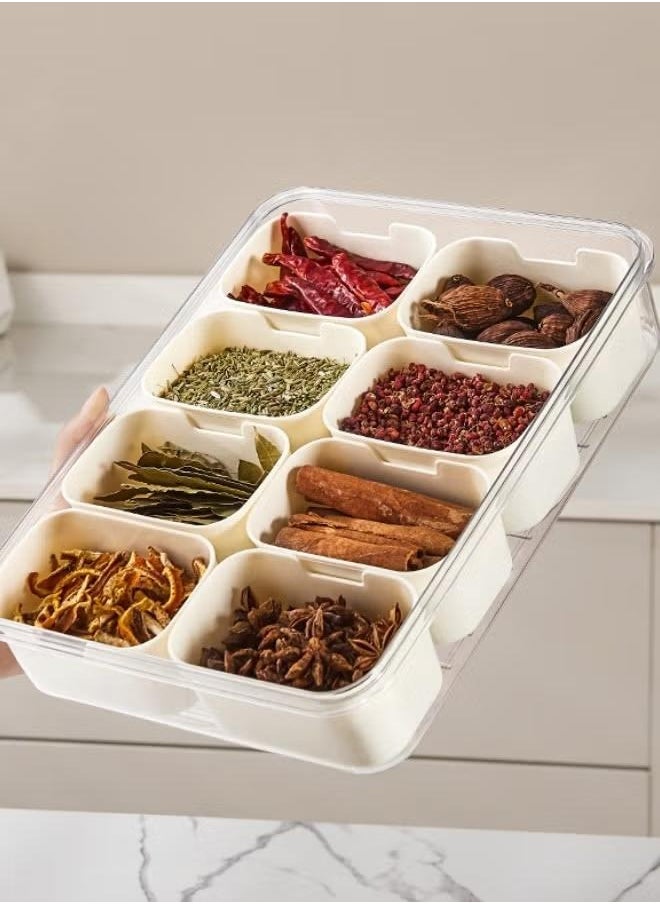 XiuWoo Seasoning Box Spice Jar Multi Compartment Kitchen Accessories Condiment Container  - Image 3