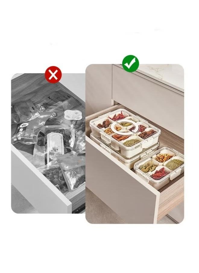 XiuWoo Seasoning Box Spice Jar Multi Compartment Kitchen Accessories Condiment Container  - Image 5