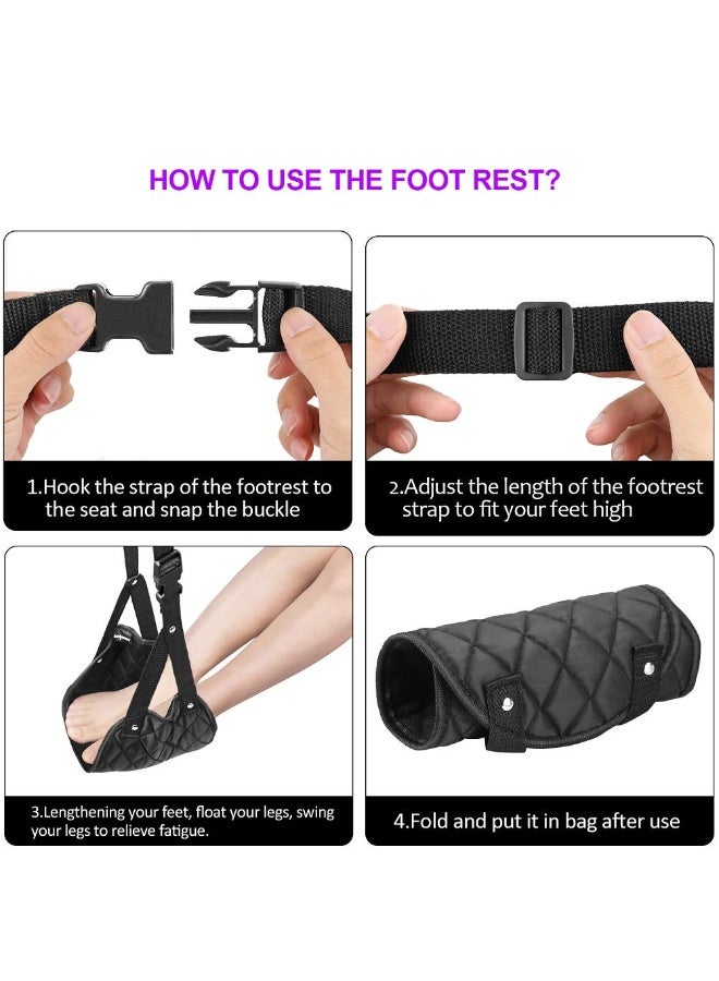 Bukela Airplane Foot Hammock, Adjustable Foot Rest Hammock, Portable Airplane Footrest Prevents Joints from Aching and Swelling, Relaxes Muscles and Improves Circulation for Travel Comfort - Image 3