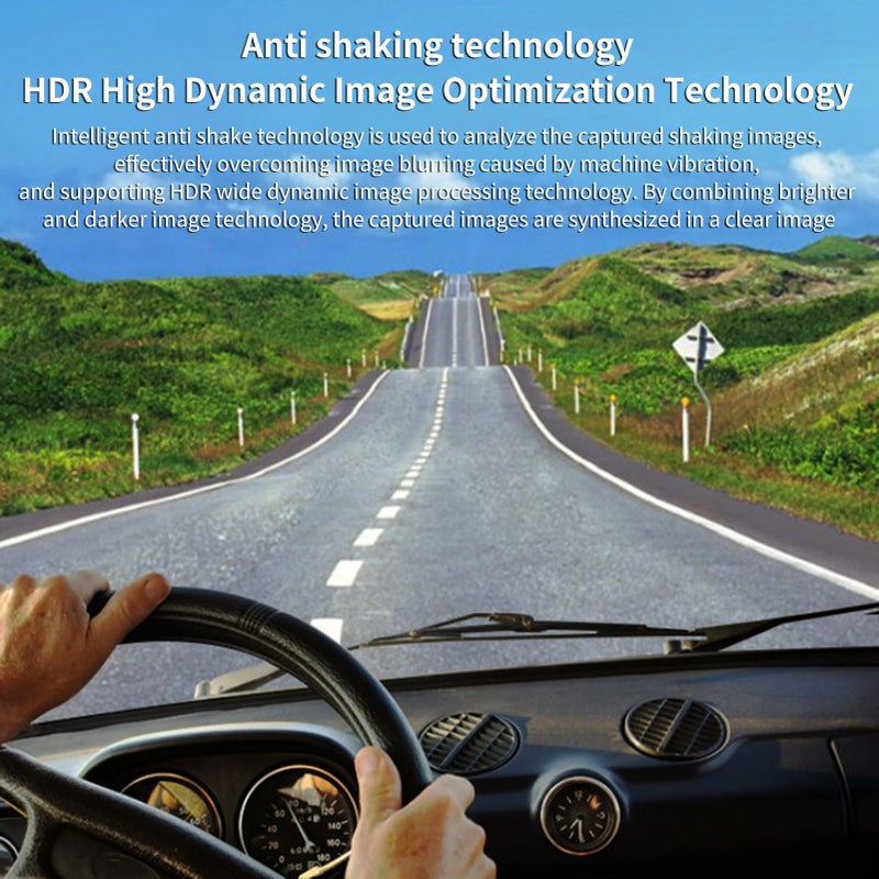 مسجل قيادة مقاوم للاهتزاز Dash Cam بدقة 1080P спереди و720P خلفًا مع كاميرا خفية تسجيل مزدوج спереди وخلفًا تسجيل حلقي نوع DOL تعرض متعدد - Image 3