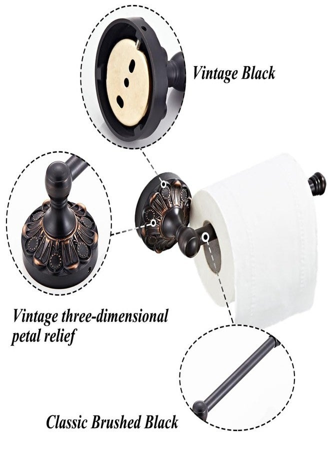 Celbon Antique Toilet Roll Holder Brass Material Toilet Paper Holder for Loo Roll Bathroom Paper Tissue Bar 20cm for Bathroom Toilet Paper Storage Brush Bronze … (Black) - Image 3