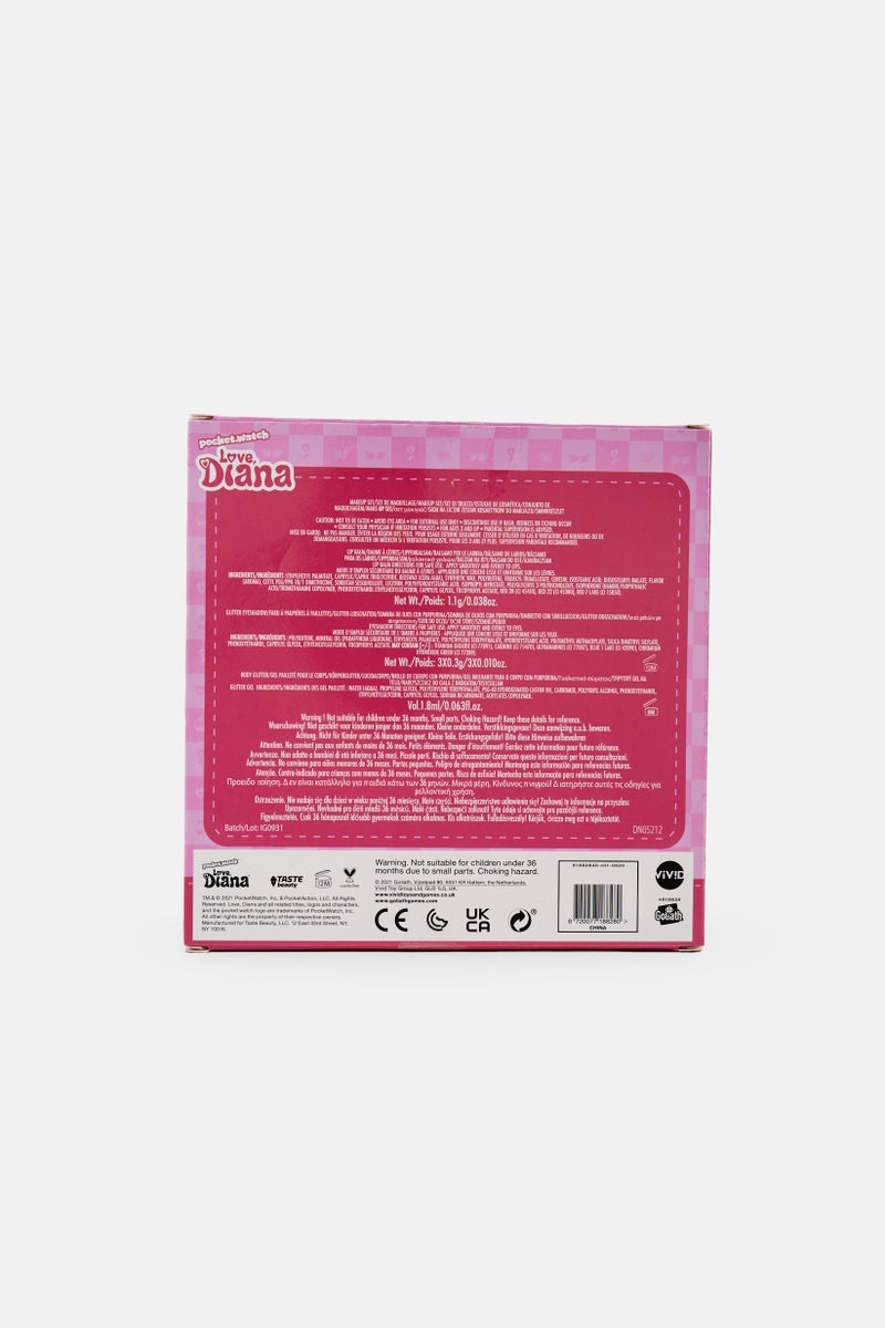 Love Diana Beauty Set With Make Up And Hair Styling Accessories, Pink - Image 2