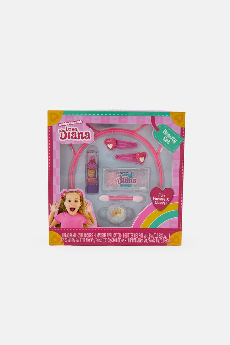 Love Diana Beauty Set With Make Up And Hair Styling Accessories, Pink - Image 1