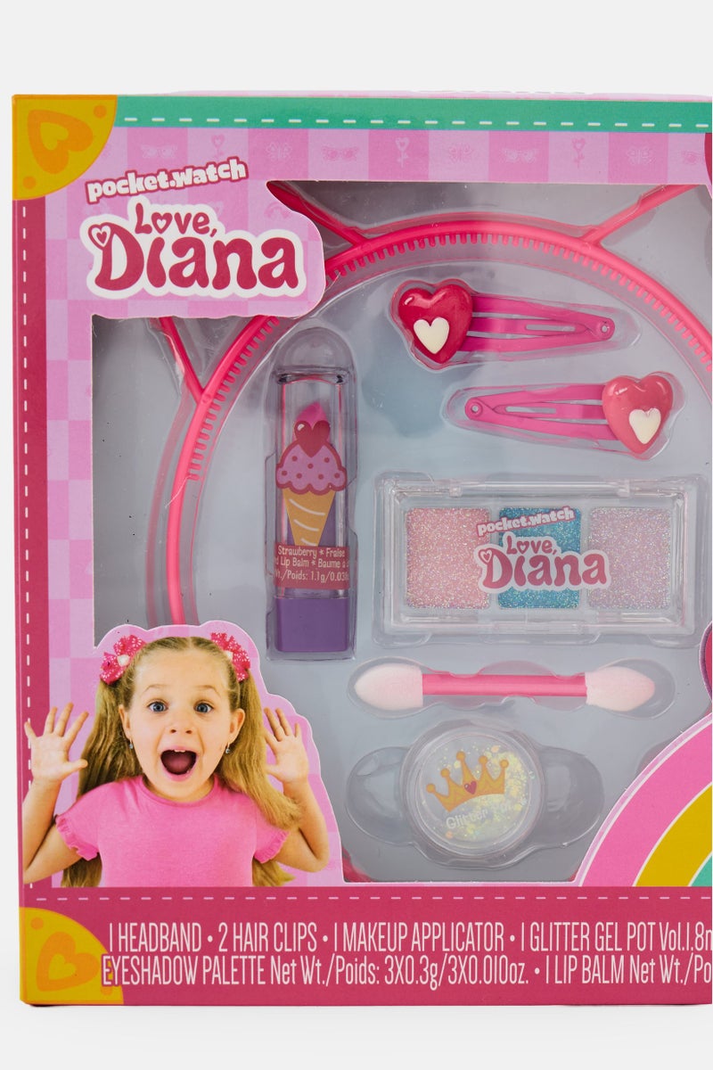 Love Diana Beauty Set With Make Up And Hair Styling Accessories, Pink - Image 3
