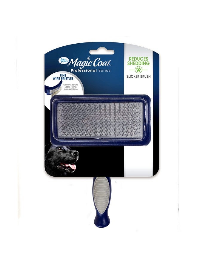 Four Paws Magic Coat Professional Series Grooming Brush for Dogs & Cats, Reduces Shedding, Stimulates Coat's Natural Oils, Ergonomic Design, Ideal for Medium, Long, Curly, and Wiry Coats - Image 1