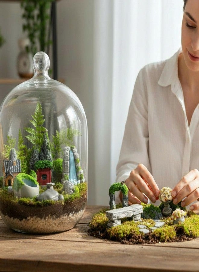 Krisah Miniature Fairy Garden Decorations, Multicolor Resin Landscape Ornaments, 18 Pieces Set with Waterfall Bridge House - Image 5