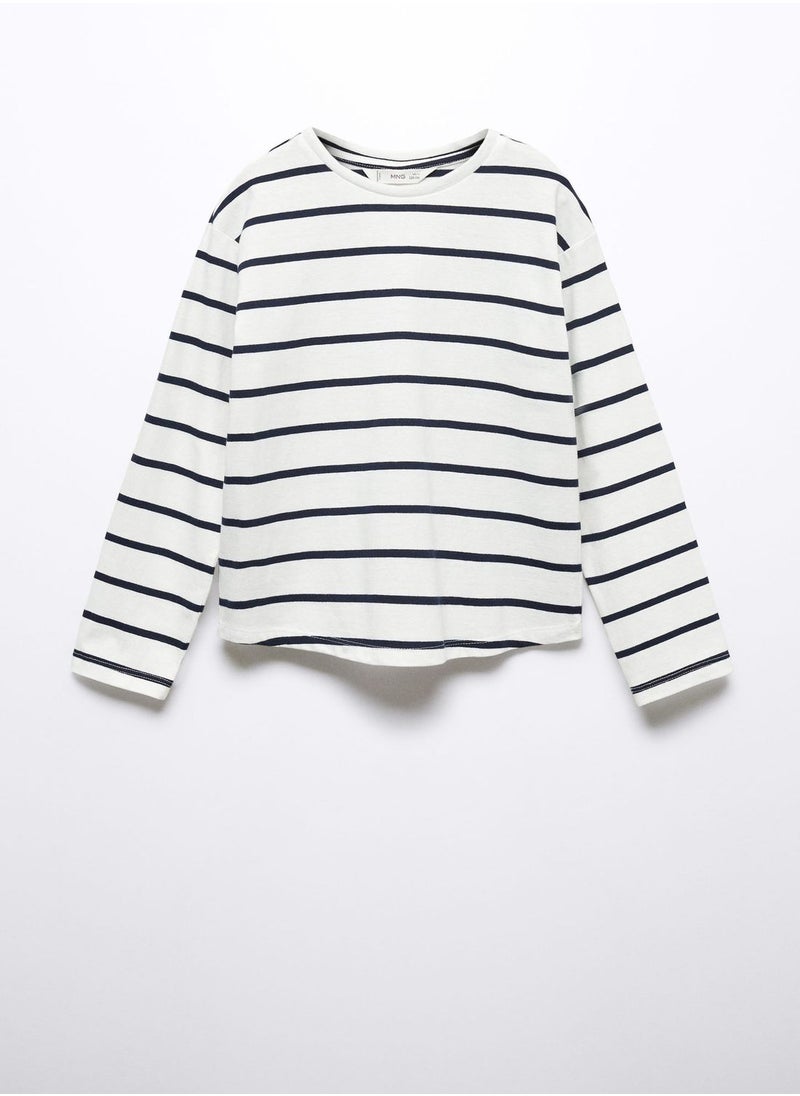 MANGO - Kids Stripe Crew Neck T-Shirt - Image 1