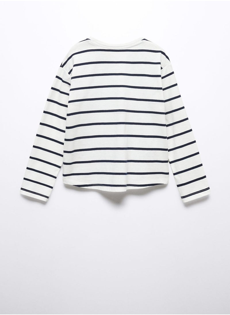 MANGO - Kids Stripe Crew Neck T-Shirt - Image 1