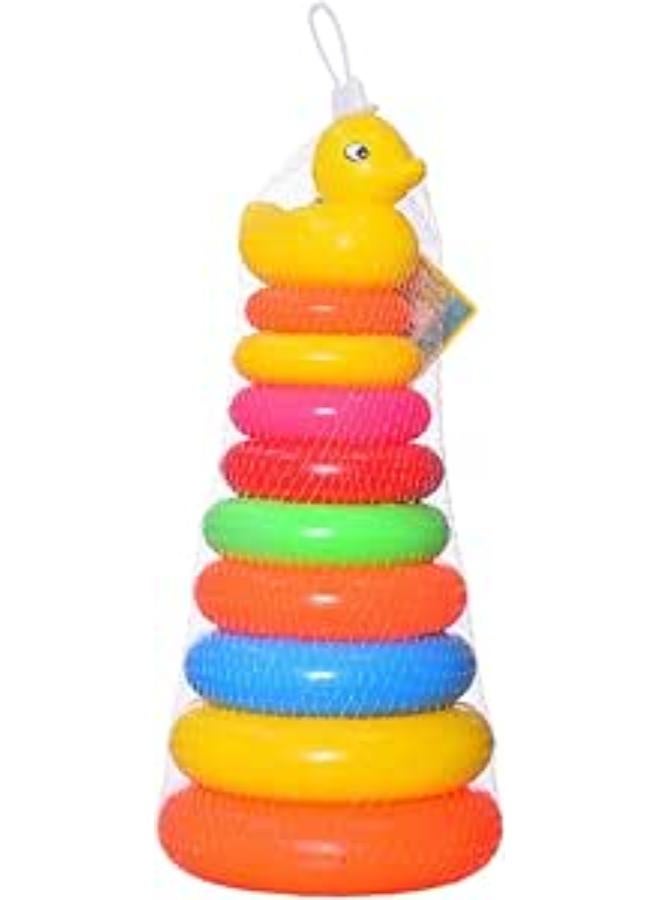 متجر Next Store لعبة تكديس الحلقات البلاستيكية الملونة للأطفال، لعبة تعليمية لتطوير المهارات الحركية وتنسيق اليد والعين.
