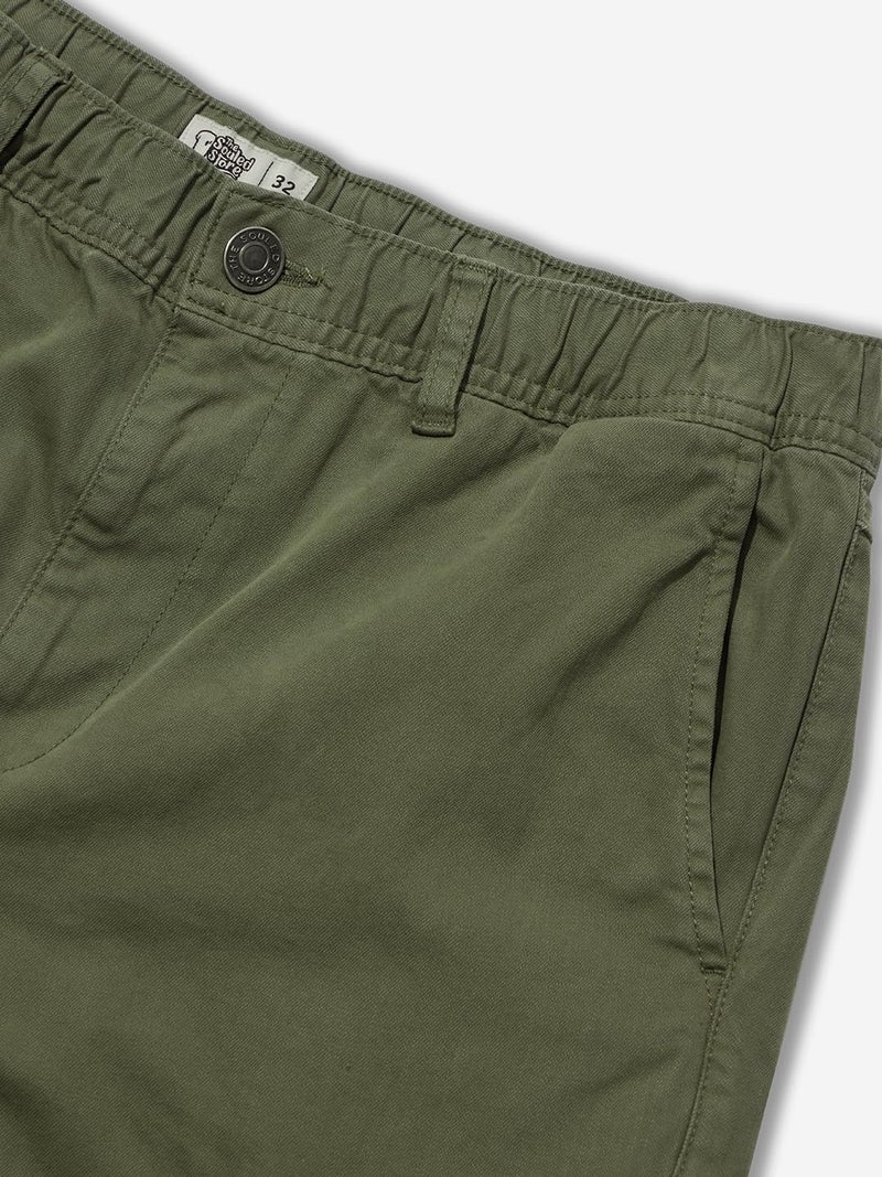 The Souled Store Solids: Moss Green Men and Boys Straight Fit Cotton Blend Cargo Pants - Image 5