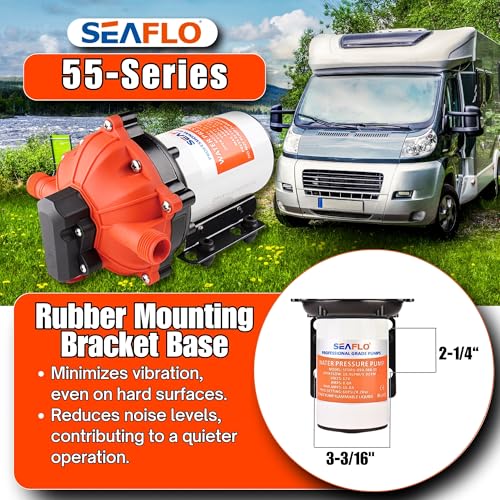 SEAFLO 55-Series Diaphragm Pump - 12V DC, 5.5 GPM, 60 PSI with Heavy Duty Pressure Switch | Self-Priming, Quiet Operation, 4-Year Warranty | Ideal for RV, Marine, and Off-Grid Water System - Image 5