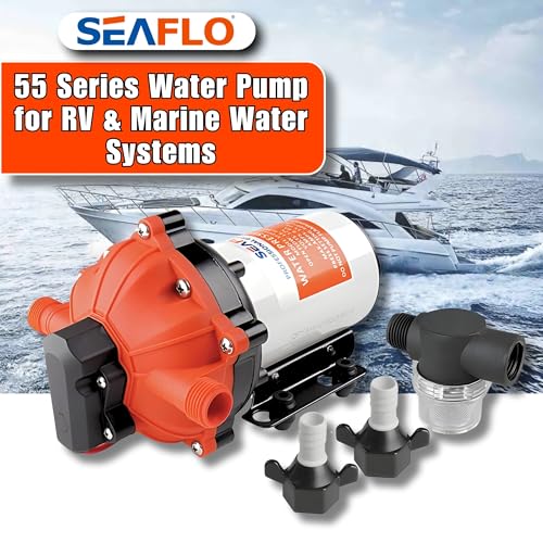 SEAFLO 55-Series Diaphragm Pump - 12V DC, 5.5 GPM, 60 PSI with Heavy Duty Pressure Switch | Self-Priming, Quiet Operation, 4-Year Warranty | Ideal for RV, Marine, and Off-Grid Water System - Image 2