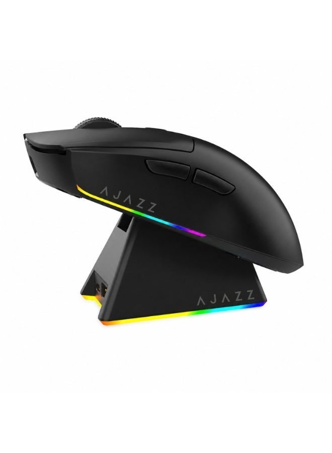 A-jazz Ajazz AJ139 V2 MC Wireless Gaming Mouse with Magnetic Charging Base - PAW3311 Sensor (12,000 DPI), Tri-Mode Connectivity, 66g Ultra-Lightweight, 500mAh Battery (Black) - Image 1
