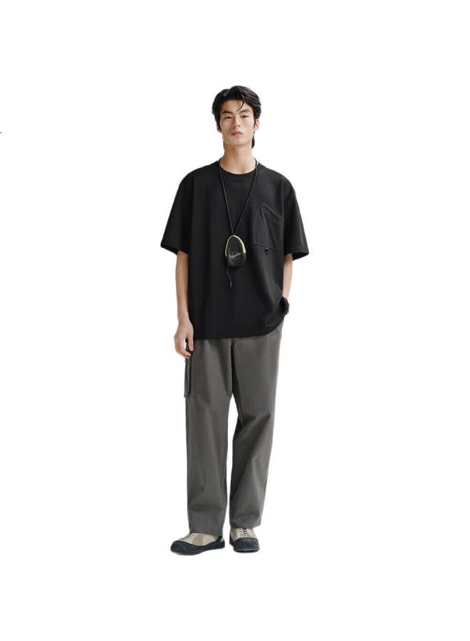 Waxbird Peacebird Men'S Short Sleeve T-Shirt Men'S Summer Workwear Outdoor Loose Fit Pocket Trend Black First Batch (Wide Type) L - Image 3