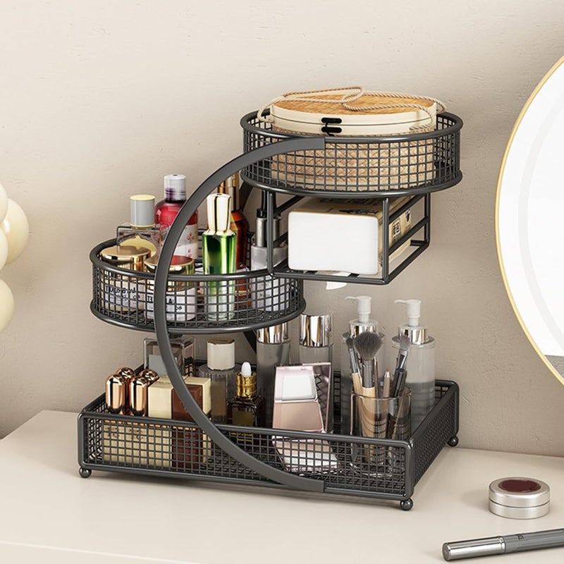 Sturdy Metal Countertop Shelf Space Efficient Cosmetic Storage for Makeup Skincare Products Without Assembly Need Portable Metal Makeup Organizers - Image 5